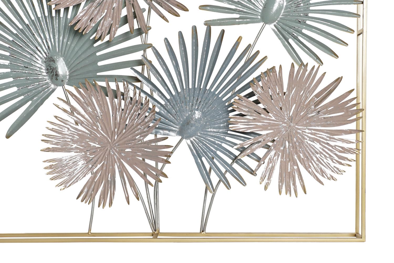 DECORACION PARED METAL 90X7X90 HOJAS MULTICOLOR