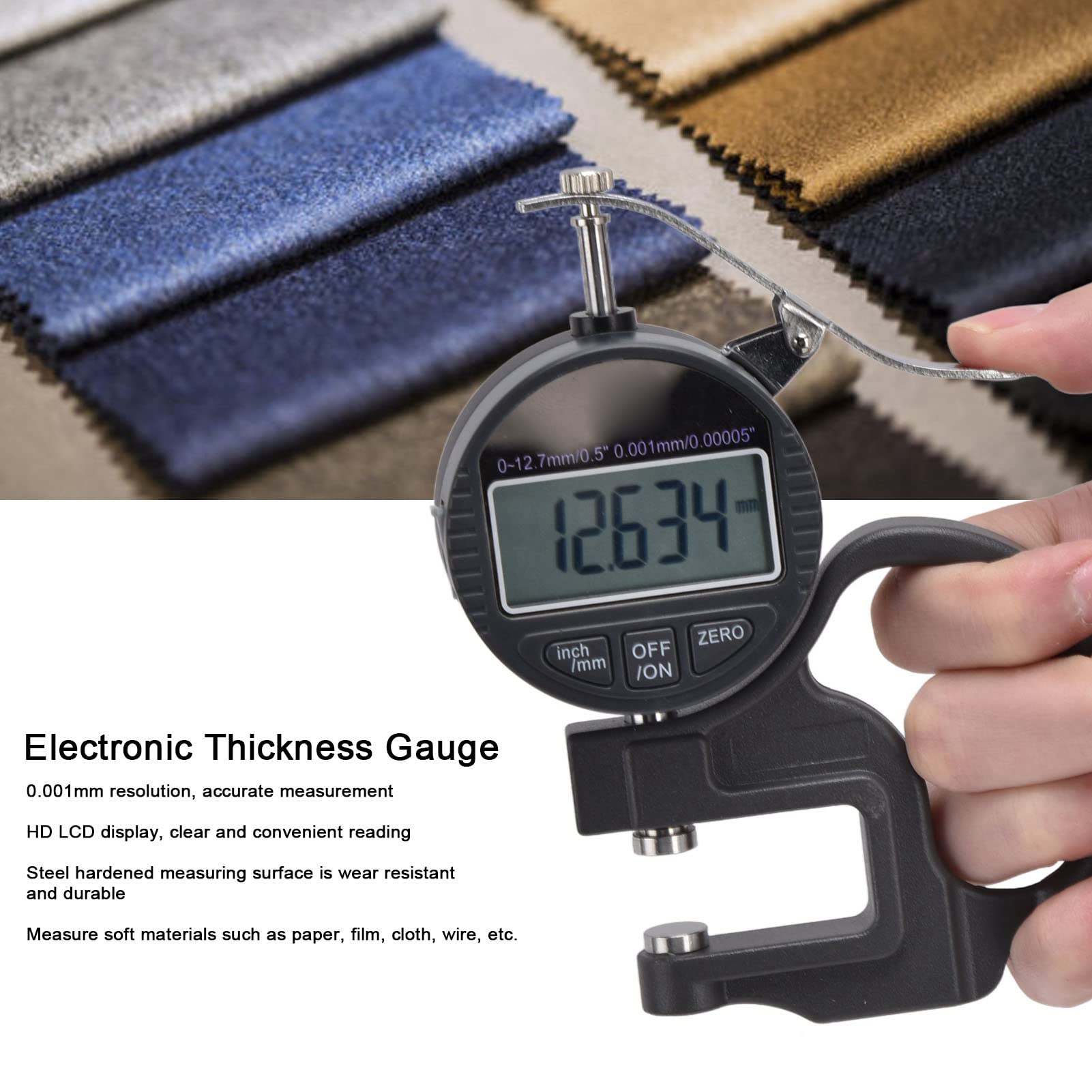 Garosa Digitaler Dickenmessgerät 0-12,7 Mm, 0,001 Mm Auflösung