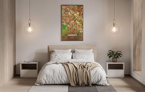 Miniatura 3 de MG Global Lienzo colgante moderno de LANGLEY CANADA Farmhouse | 8 x 12 12 x 18 16 x 24 20 x 30 24 24 x 36 pulgadas, arte de pared de ciudad colorido