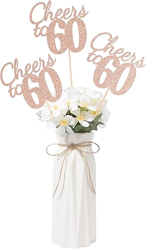 Miniatura 43 de Gexolenu Cheers to 21, paquete de 10 piezas de centros de mesa de cumpleaños número 21 con purpurina negra de doble cara para mesas, palitos