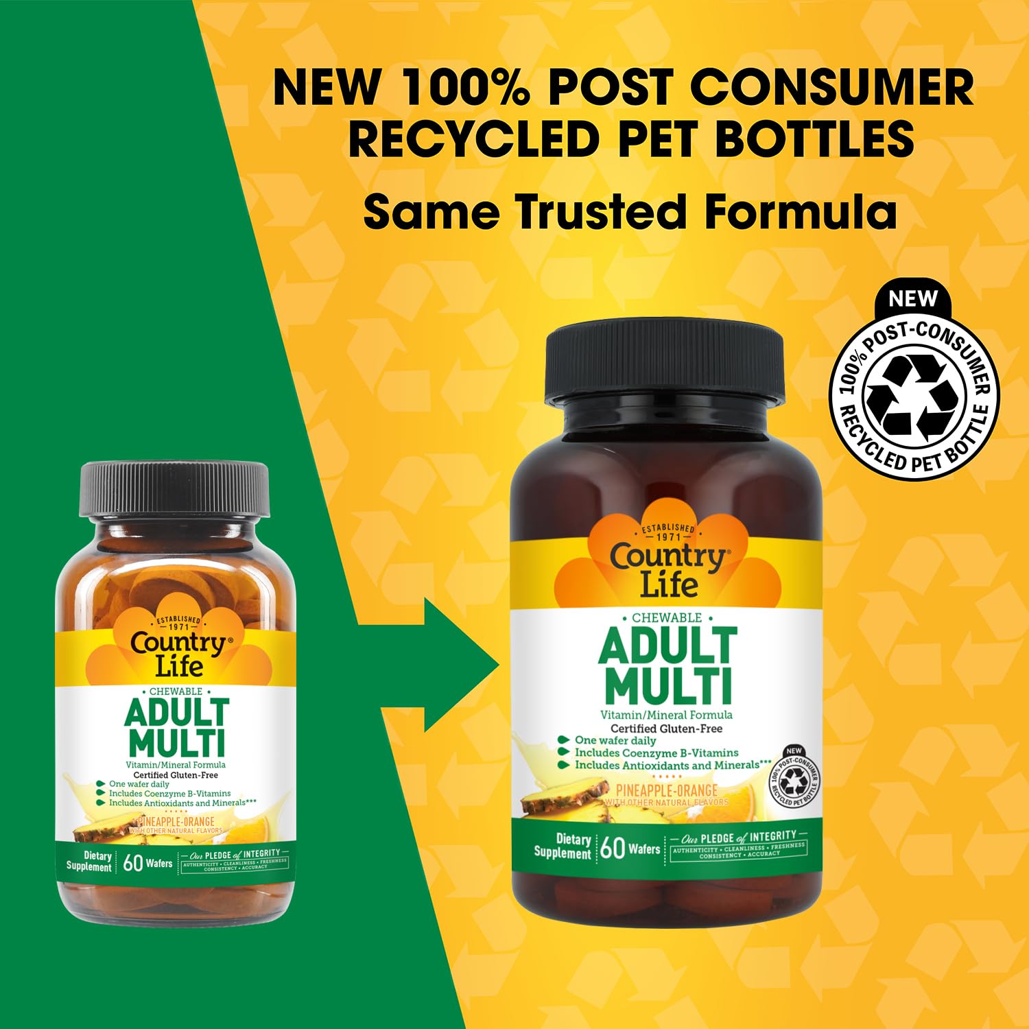 Country Life Adult Chewable Multivitamin, Pineapple Orange, 60 Wafers — Amazon image 3