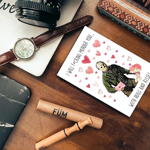 Miniatura 4 de OJsensai Tarjeta de cumpleaños divertida, regalo de película de terror para esposa o novia, tarjeta de San Valentín de asesino para ella