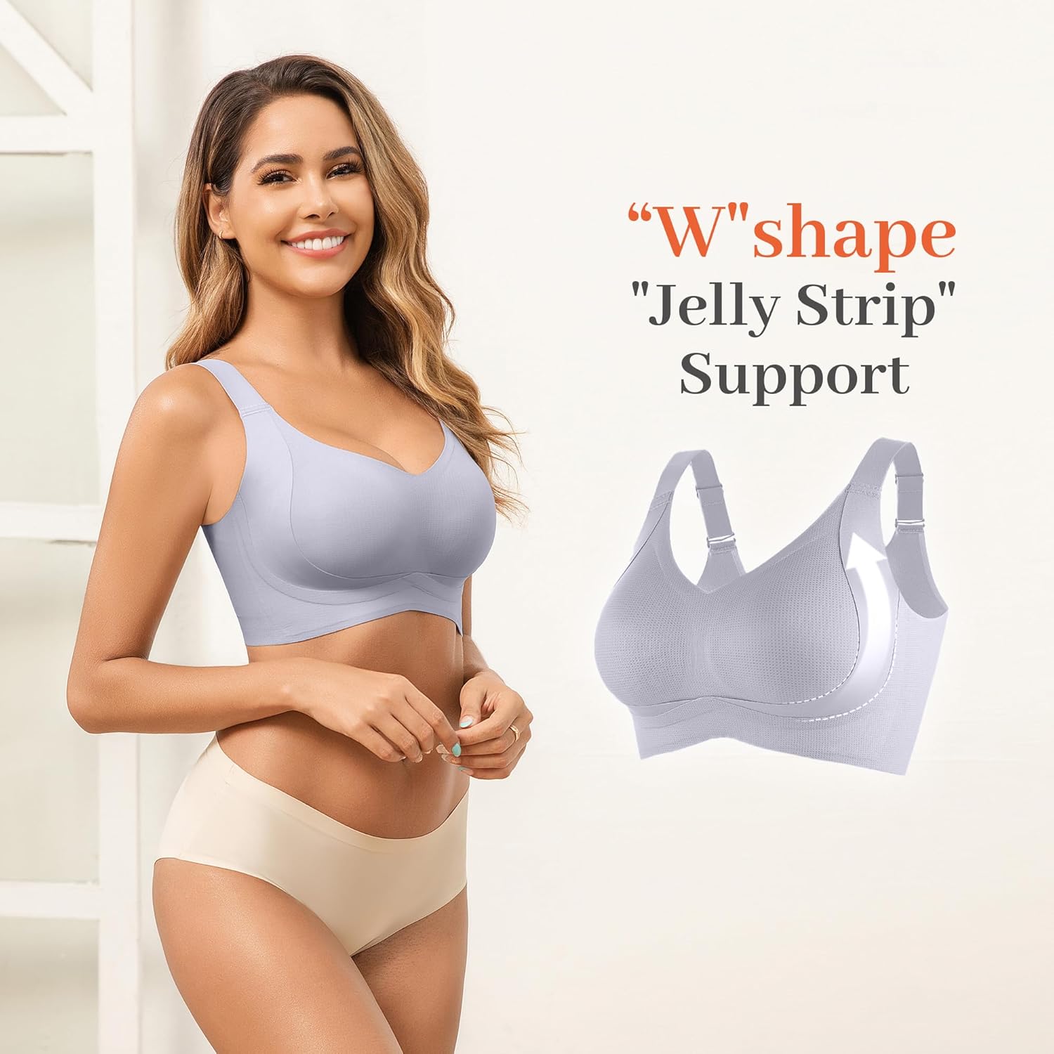Plus Size Push Up Supportive Wireless Bras Comfort Soft No Underwire Seamless Full Coverage Comfort Bra for Women - Image 4
