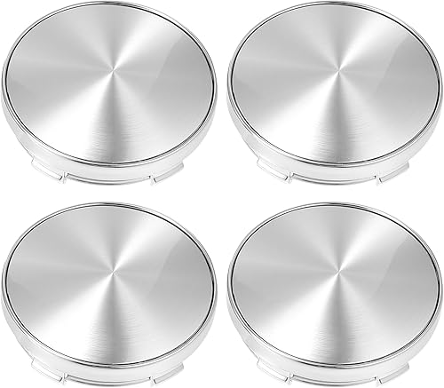 X AUTOHAUX 4 unids 2.362 in 2.36 "Dia Clips Rueda Neumáticos Centrales Tapas Cubierta Tono Plateado Adhesivo para Vehículo Automóvil