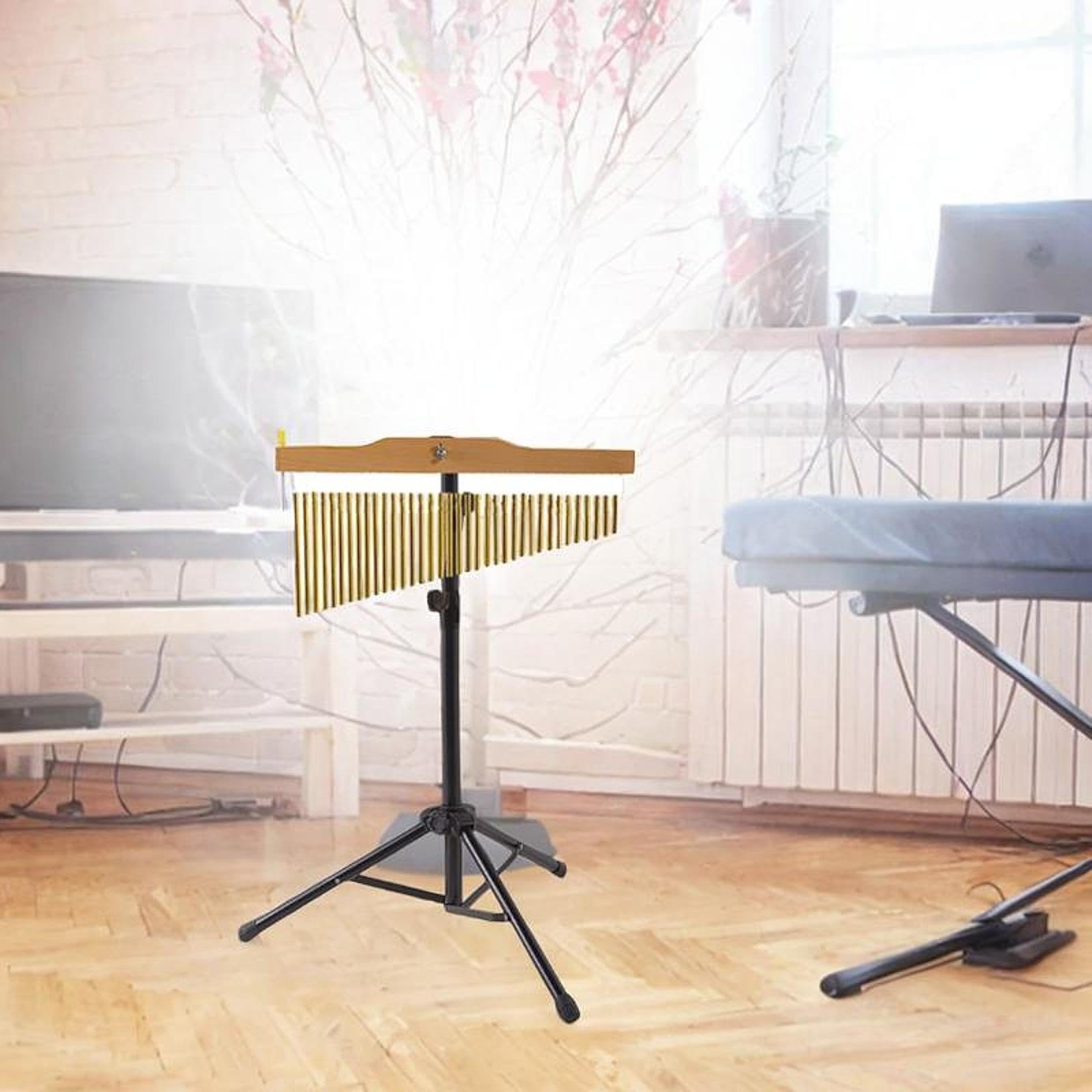 Campana Musical Chimes Percusión Instrumento con Barra Y Soporte Ajustable Material Resistente para Clase Práctica Personal Escenario Especia, Oro, 25 Notas