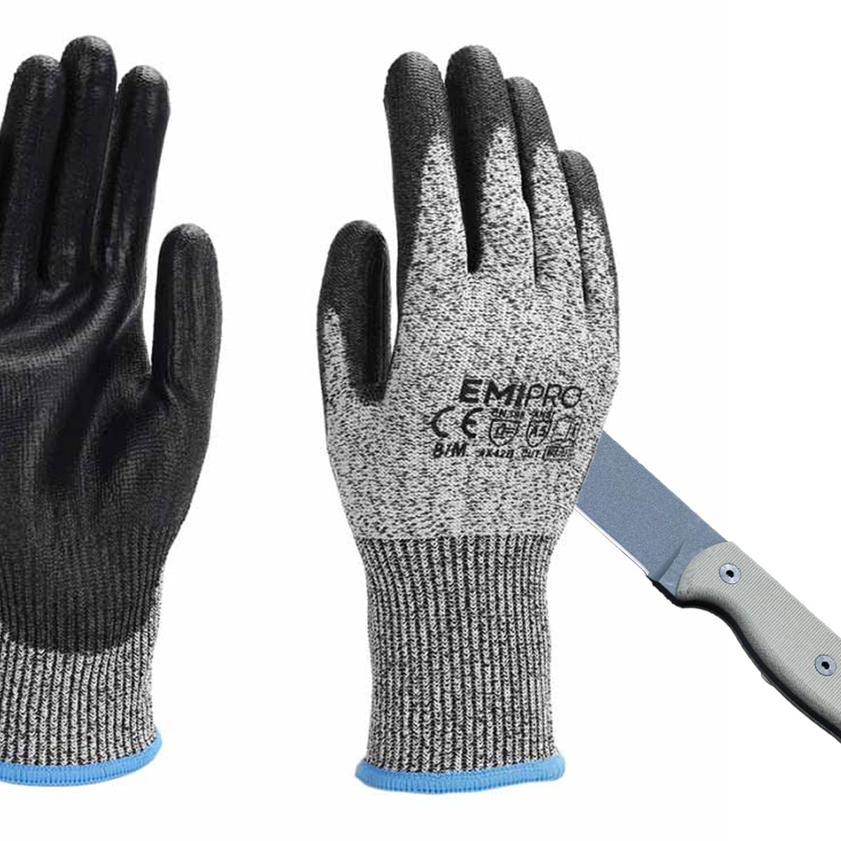 A2ZWORLD 1 Paio (XXL Taglia 11) Guanti Alta Resistenza al Taglio, Guanti Antitaglio Livello 5 da Lavoro, Smart Touch, Schiuma Resistente Presa Salda Stretch Fit