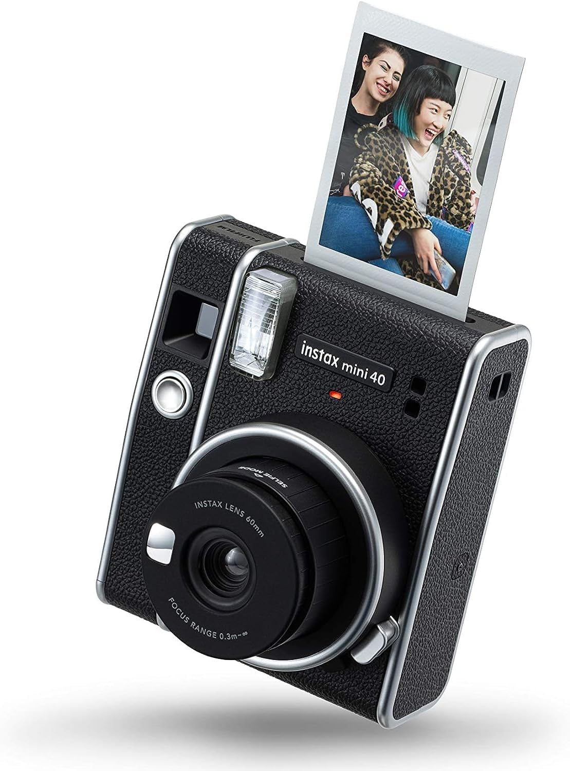 Instax Mini 40 Aparat Błyskawiczny, Czarny, 60 mm & instax film mini 2x10, biały
