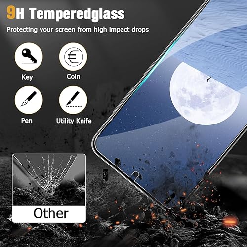Miniatura 4 de Paquete de 3+2 Protector de pantalla de privacidad para Galaxy S24 Plus, vidrio templado y protector de lente de cámara antiespía dureza 9H Película