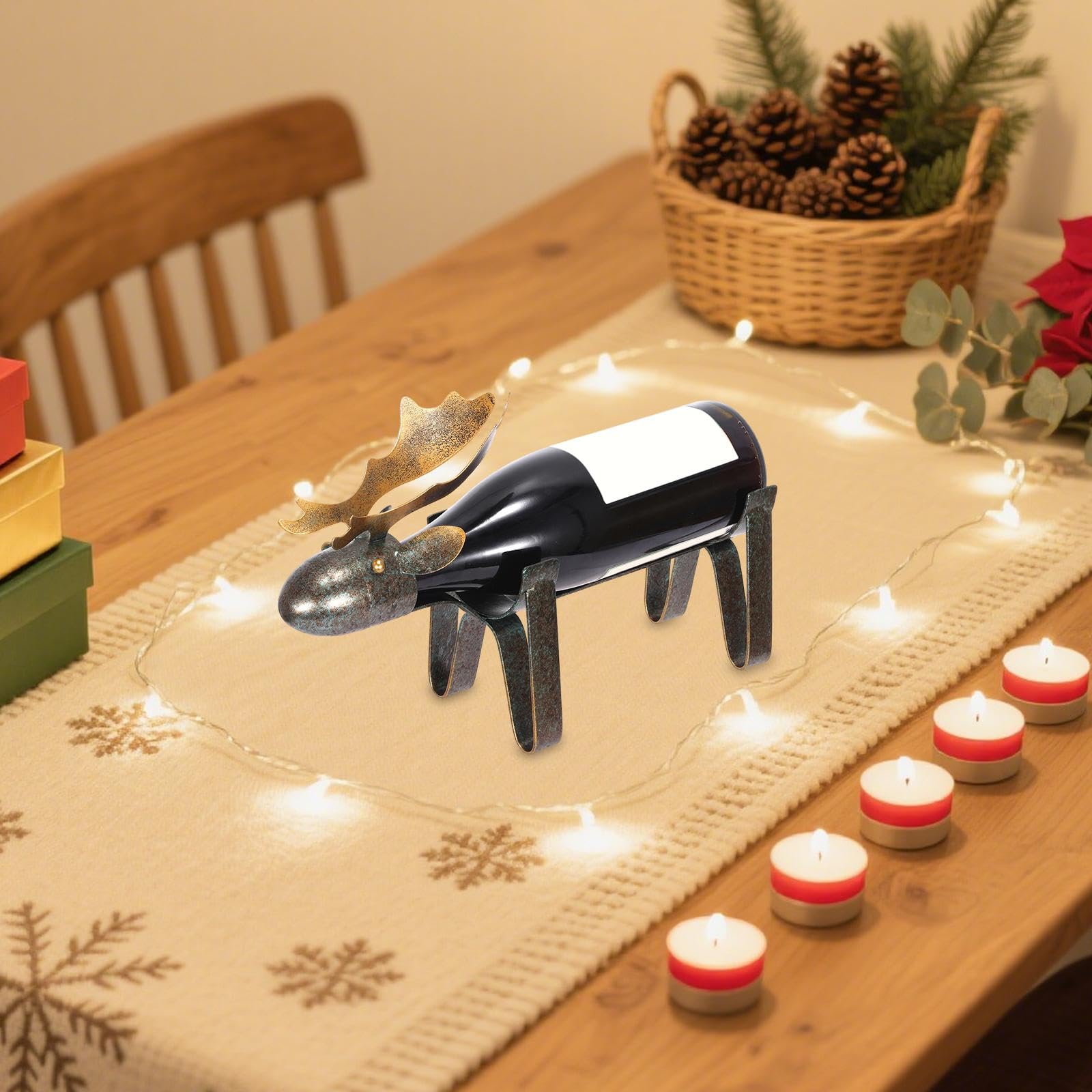 Homyl Porte-bouteilles Décoratif En Forme de Cerf pour Comptoir, Garde-manger Ou Table à Manger