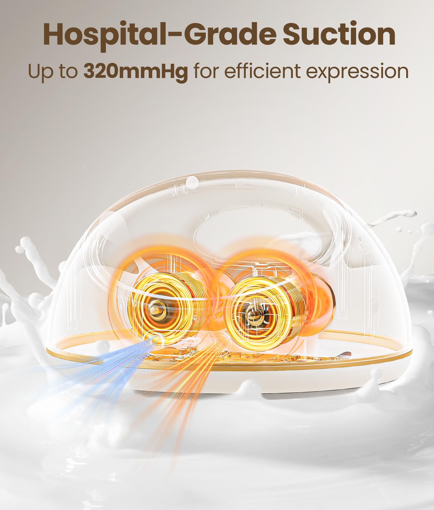 NCVI Extractor de leche eléctrico F1 Pro, microvibración con succión de grado hospitalario para mayor comodidad y eficiencia, batería de larga duración, succión y ritmo independientes para cada pecho