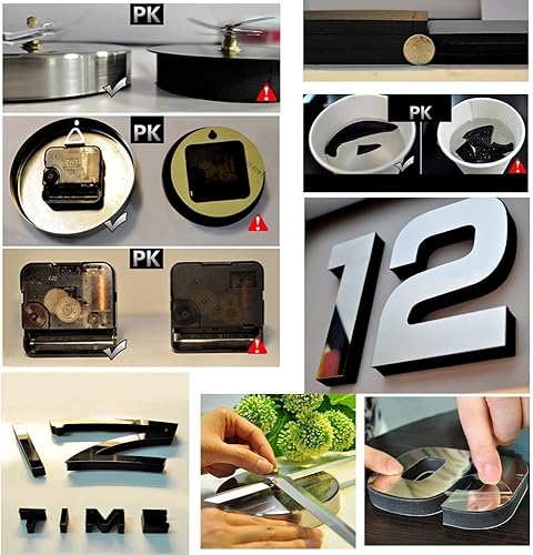 Miniatura 2 de Elikeable Reloj de pared moderno 3D sin marco, grande, 3D, para bricolaje, para manualidades, decoración del hogar, sala de estar, dormitorio