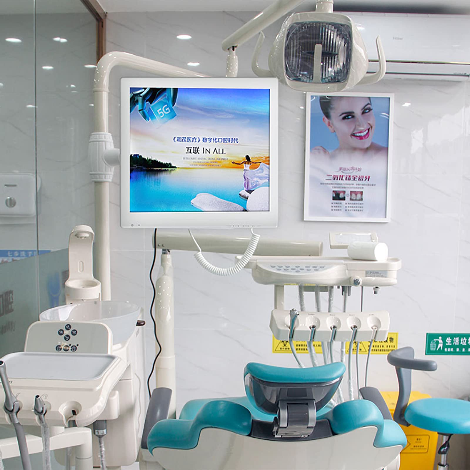 Telecamera Intraorale Dentale,Monitor per Telecamera Orale con Schermo da 17pollici E 16milioni Pixel HD, 1/4 Immagine Regolabile E Funzione Anti-vibrazioneintelligente,per Ospedalieroclinico