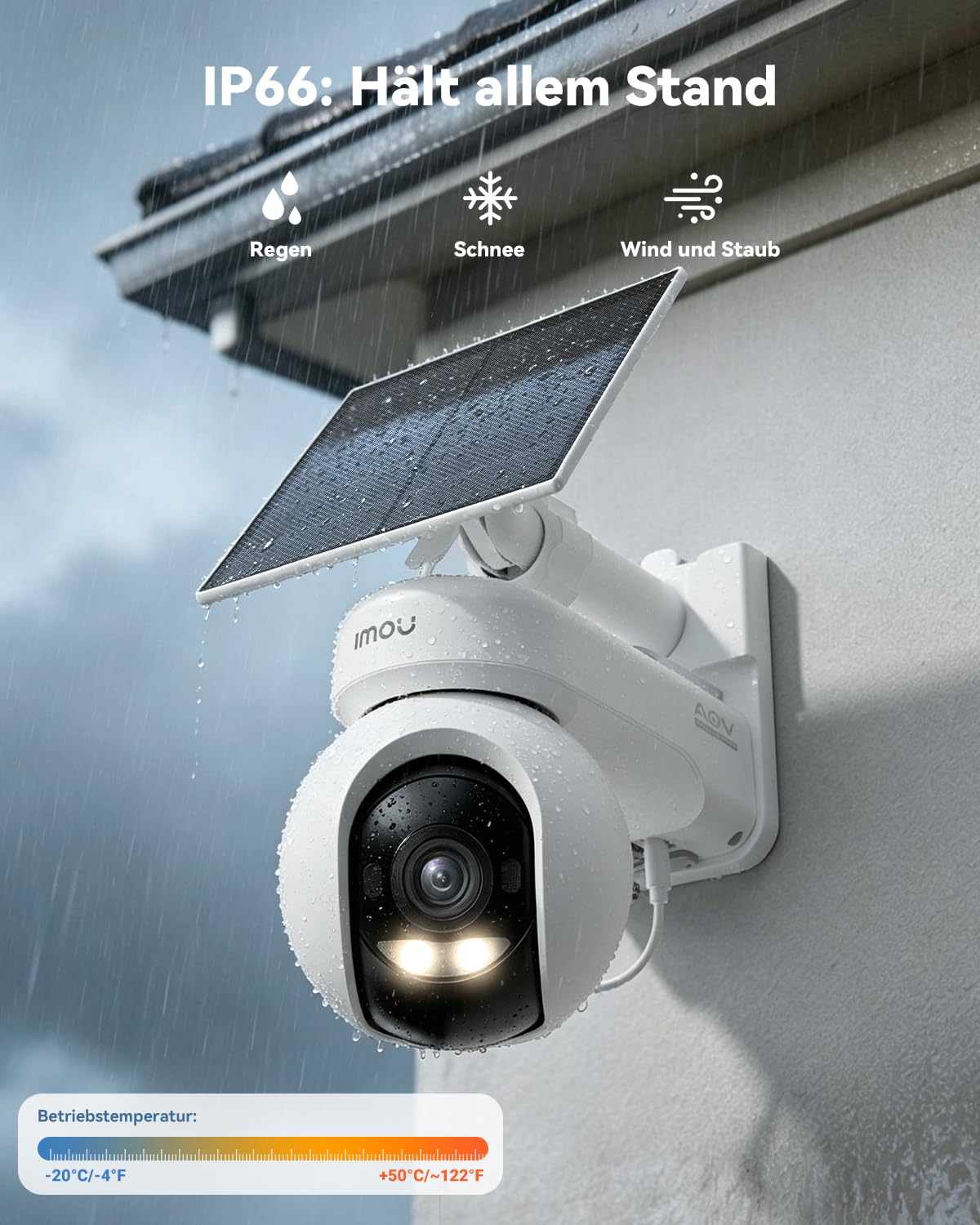 Imou 4K Solar Überwachungskamera Aussen 24/7 Aufzeichnung, 2,4/5GHz WiFi