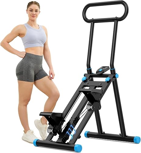 HXD-ERGO - Escaladora para gimnasio en casa, máquina de cardio vertical plegable, escaladora para entrenamiento de cuerpo completo con manillar
