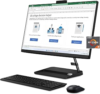 Lenovo IdeaCentre AIO 3 - (2023) - All in One Desktop Computer - 23.8" FHD - 720p HD Built in Camera - Windows 11-16GB Memory - 256GB Storage - AMD Ryzen 3 7330U - Mouse & Keyboard Included