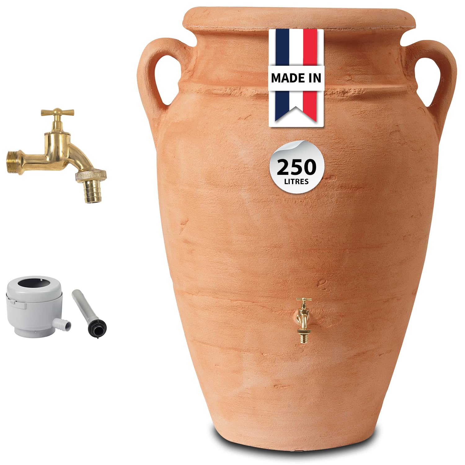 GARANTIA Amphore Antik Recuperateur d Eau de Pluie Kit 250L Terracotta