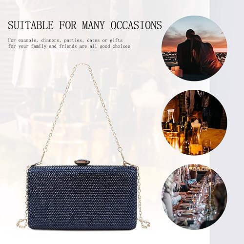 Miniatura 7 de KUANG! Bolsas de noche de cristal para mujer, bolsa de mano formal para fiesta, bolso de boda con diamantes de imitación, bolso de novia para fiesta