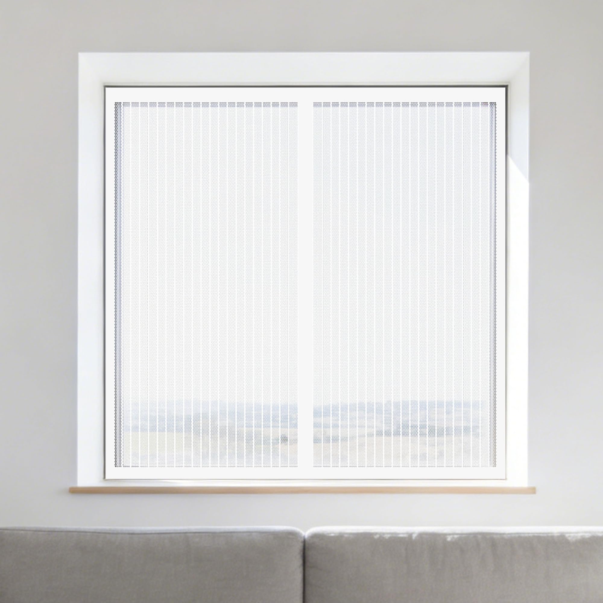 Magnetic Fly Screens Windows 70 x 70 cm Keep Fly Mosquito Out Silent Insect Mesh that Close Automatically with Installation Accessories for Living Room Bedroom Offfice, White