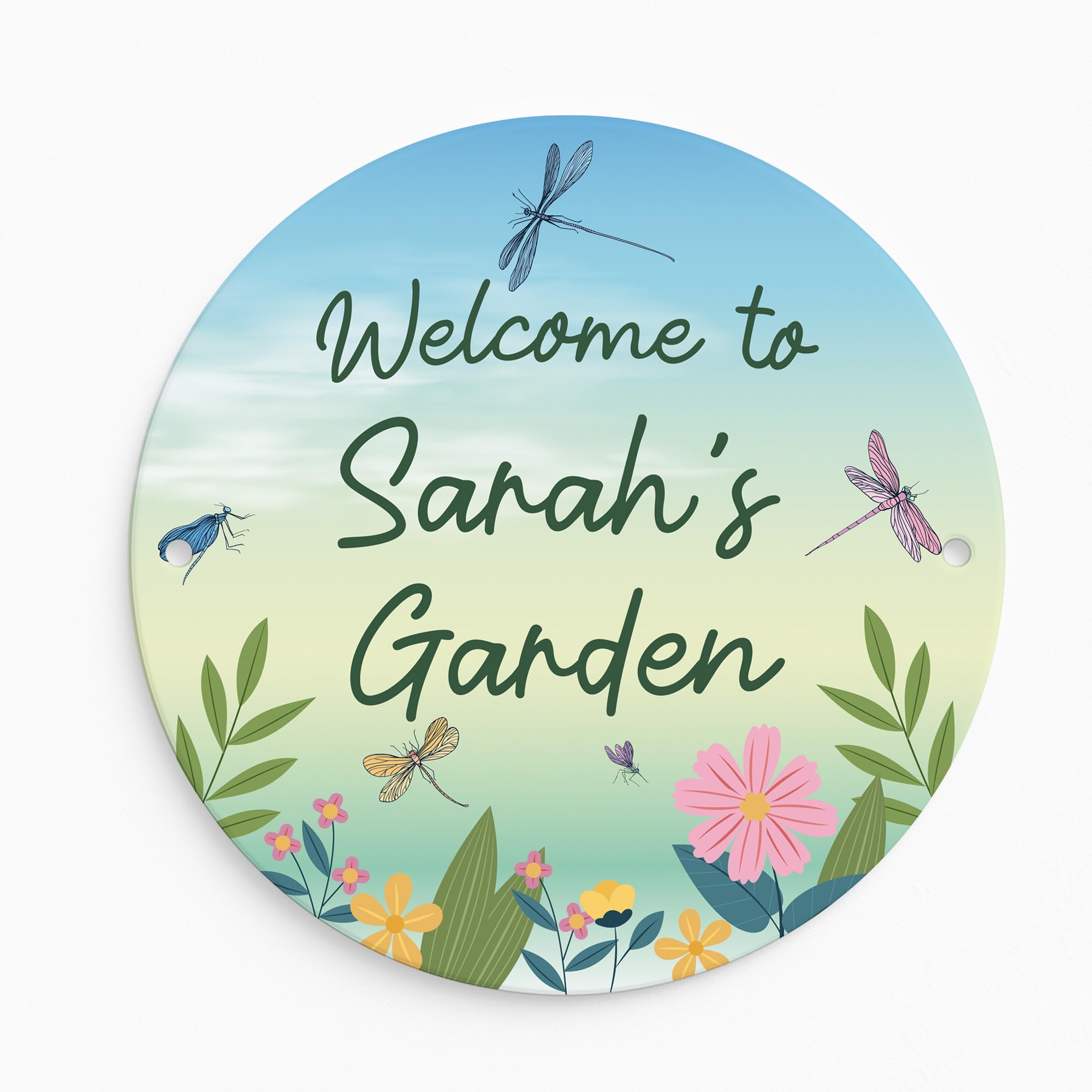 Red Ocean Personalised Welcome To Any Name's Garden Sign For Shed Garden Dragonfly Sign For Outside Hanging Wall Door Fence Summerhouse Plaque Gift Women