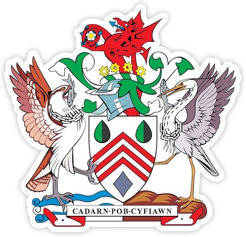 Miniatura 1 de West Glamorgan County Escudo de armas Reino Unido calcomanía de 4 x 4 pulgadas