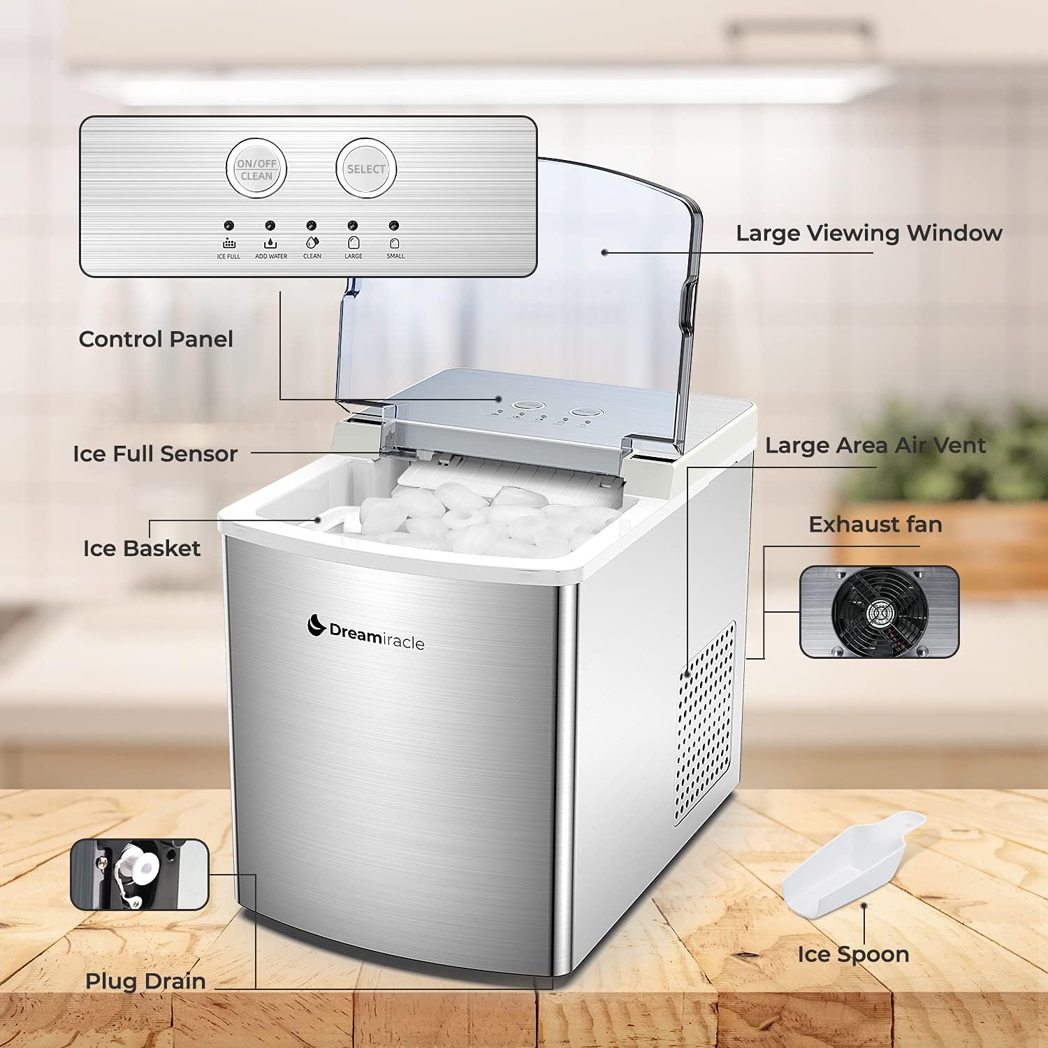 Buy Ice Maker Machine for Countertop, Dreamiracle Ice Cubes Ready in 6