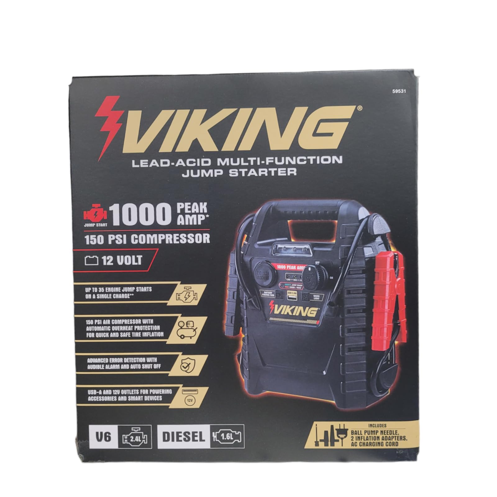 Amazon.com: 1000 Peak Amp Lead-Acid Multifunction Jump Starter and