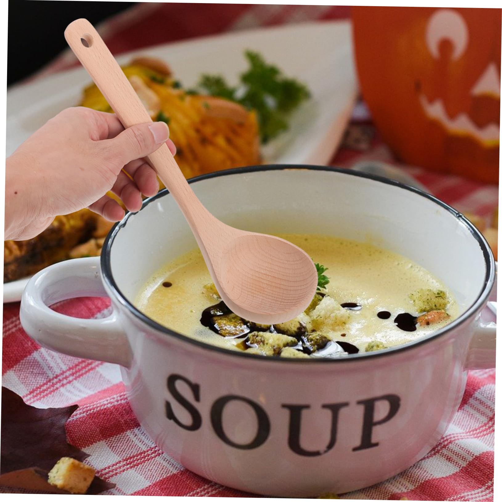 BRIGHTFUFU 1 Set Non Stick Cooking Spoon Set Household Kitchen Tools with Spatula Ladle and Strainer Easy to Clean for Home and Restaurant Use