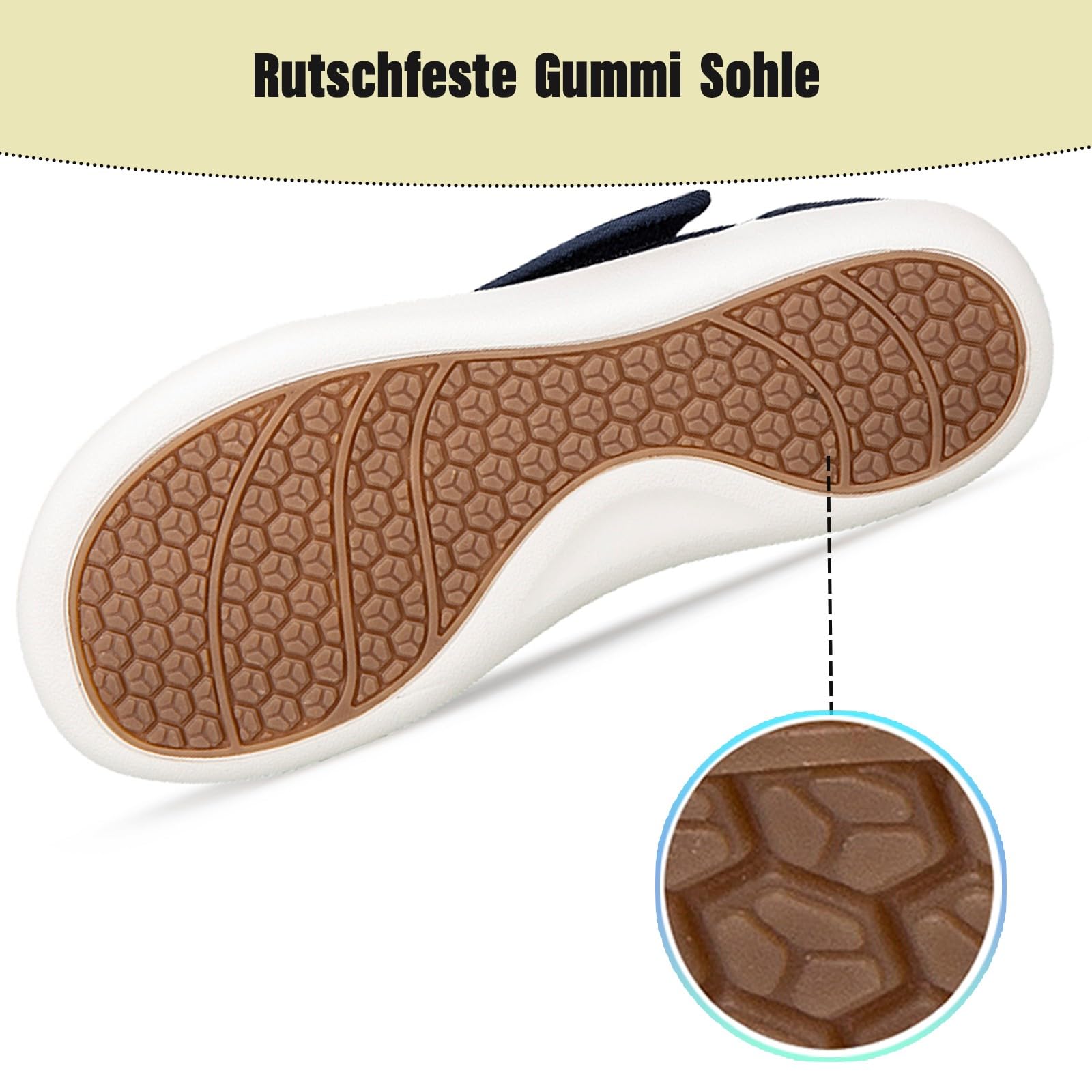 Gaatpot Zapatos para Diabéticos para Hombre Mujer Extra Anchas Zapatillas Ortopédicos Terapéuticos para Neuropatía Calzado para Edema Artritis Ajustable 36-44EU