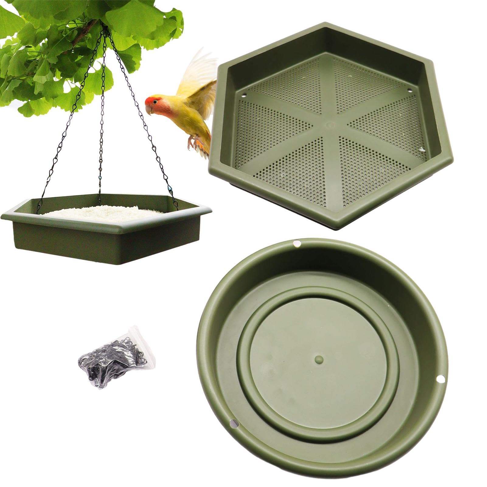 para pájaros con Forma de Colgar, comederos para | pájaros para Exteriores, 2 Piezas, Cuenco de baño para pájaros | Bebedero Exterior para pájaros