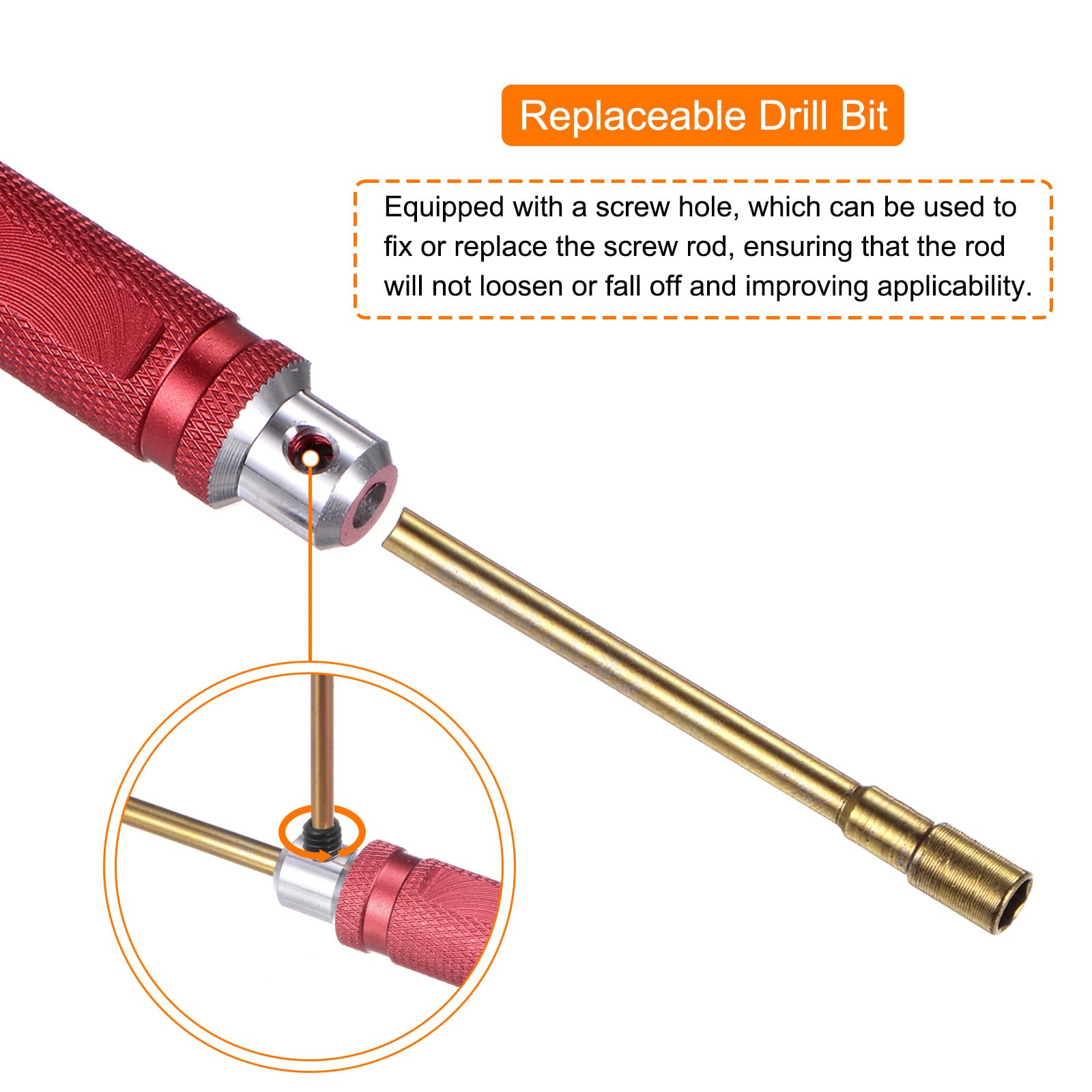 Sourcing Map Set di 7 attrezzi RC, cacciavite esagonale da 0,03 pollici 1,5 mm 2,0 mm presa dado 4,0 mm 5,0 mm 5,5 mm Phillips 2,0 mm strumento di riparazione driver in titanio per modelli auto