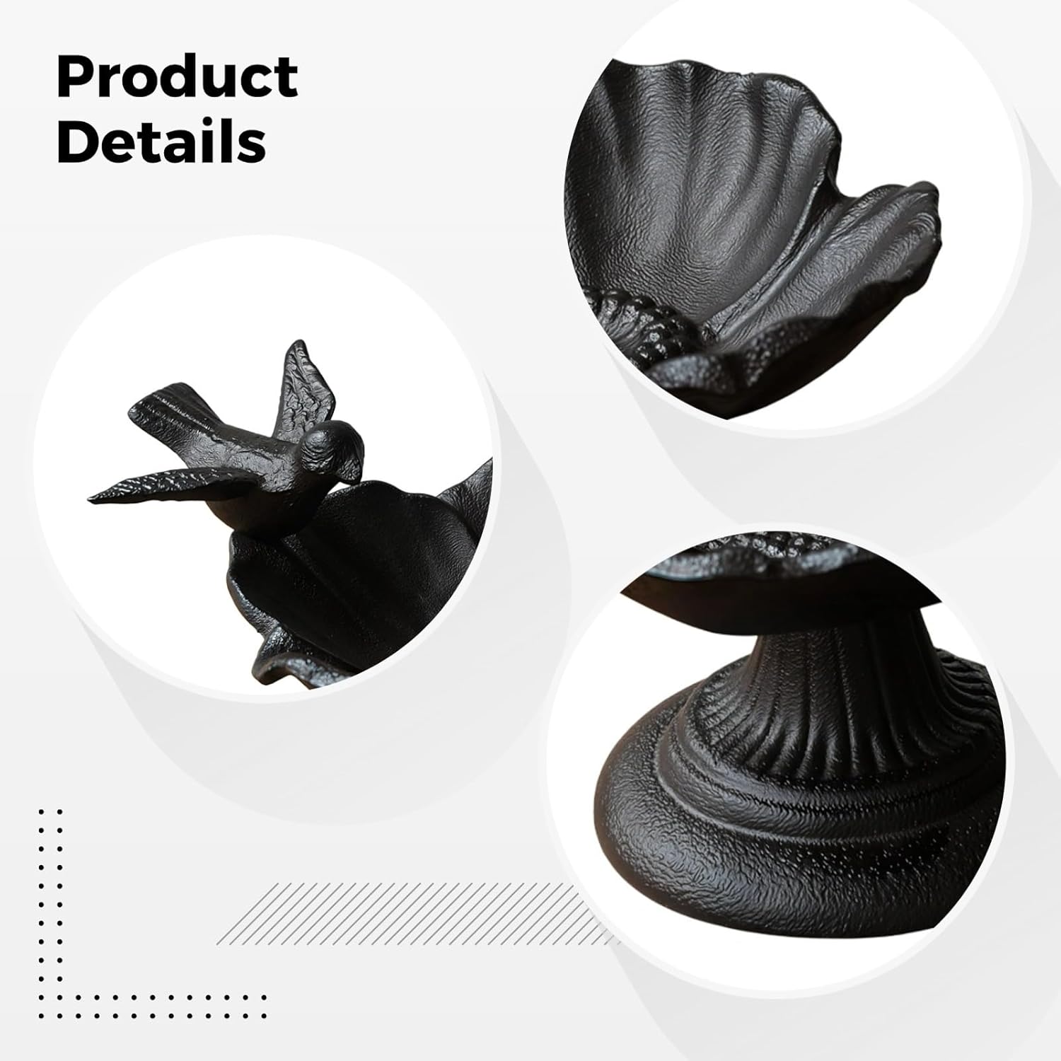 Vintage Sunflower Cast Iron Bird Feeder, Petal Shaped Basin Outdoor Bird Bath, for Balconies Gardens Patios, Attracting Birds Perfect, for Great
