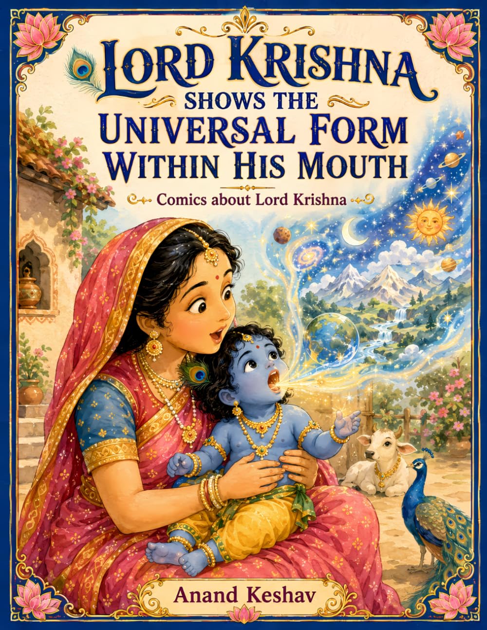 Lord Krishna shows the Universal Form within His Mouth (Comics about Lord Krishna)