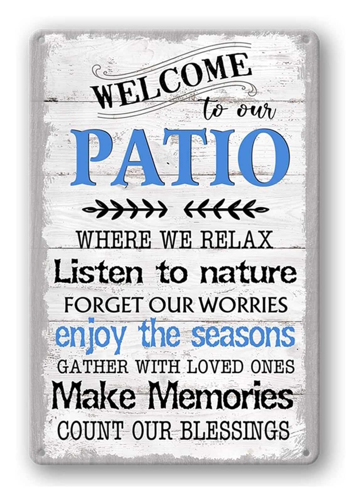 PKNVKZIDK Welcome Friends Funny Patio Sign Vintage Metal Tin Sign Farmhouse Outdoor Decor For Porch Deck Or Backyard Wall-Art 8 x 12 inch
