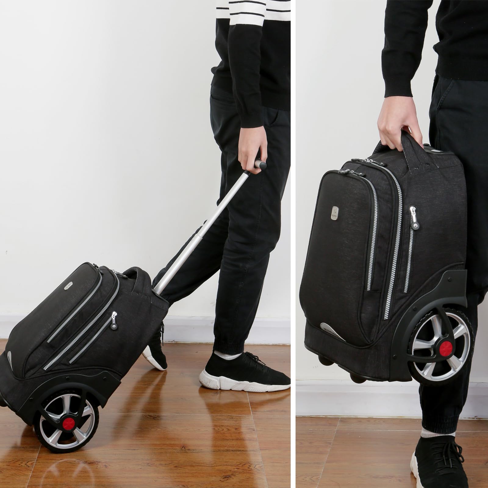 Hivexagon Sacoche à roulettes pour Ordinateur Portable, Sac à Livres à roulettes pour Adolescents, Sacs de Voyage à roulettes, Valise et Porte-Documents avec roulettes, Sac à Livres à