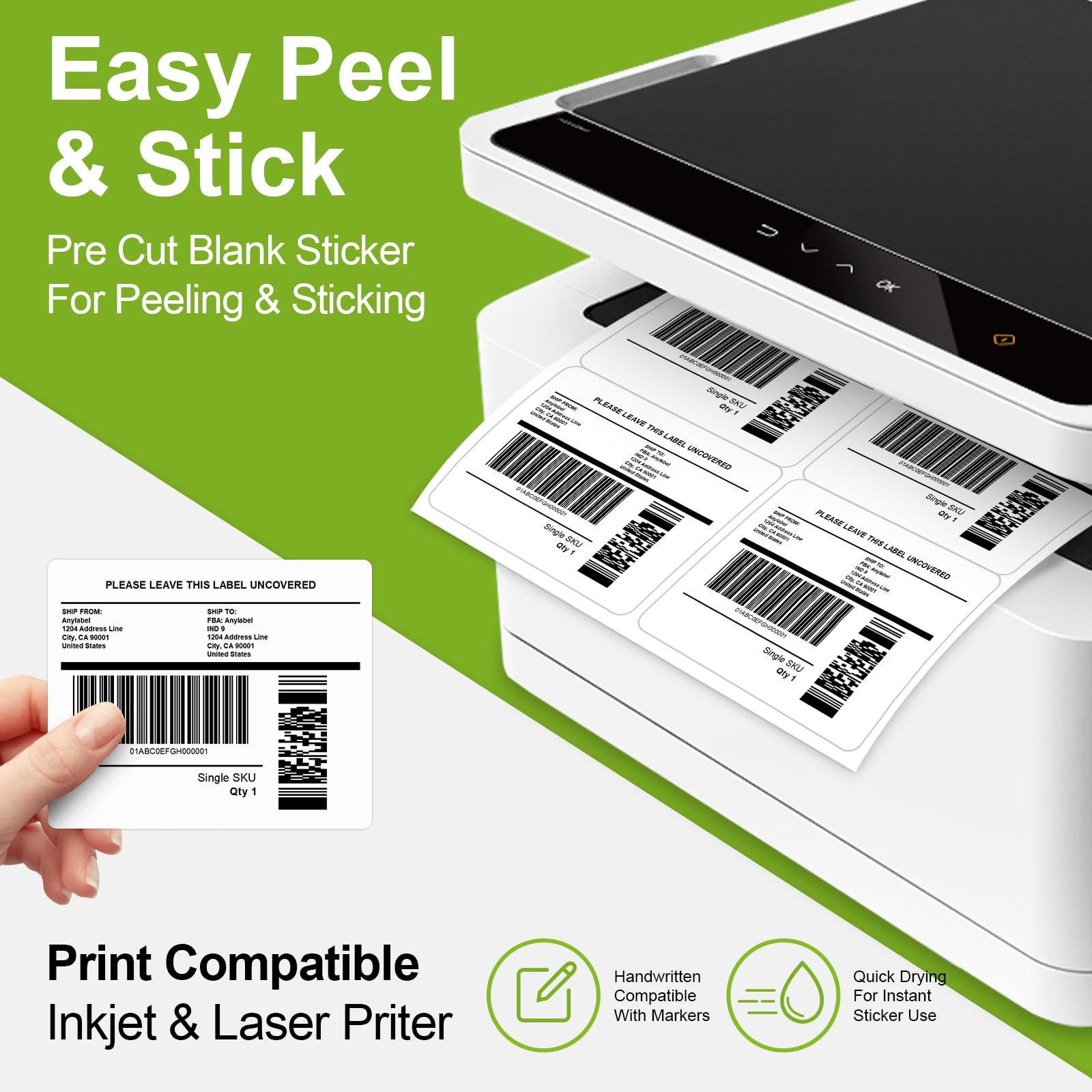 Anylabel 31/3 X 4 Shipping Labels 6 Per Sheet For Laser