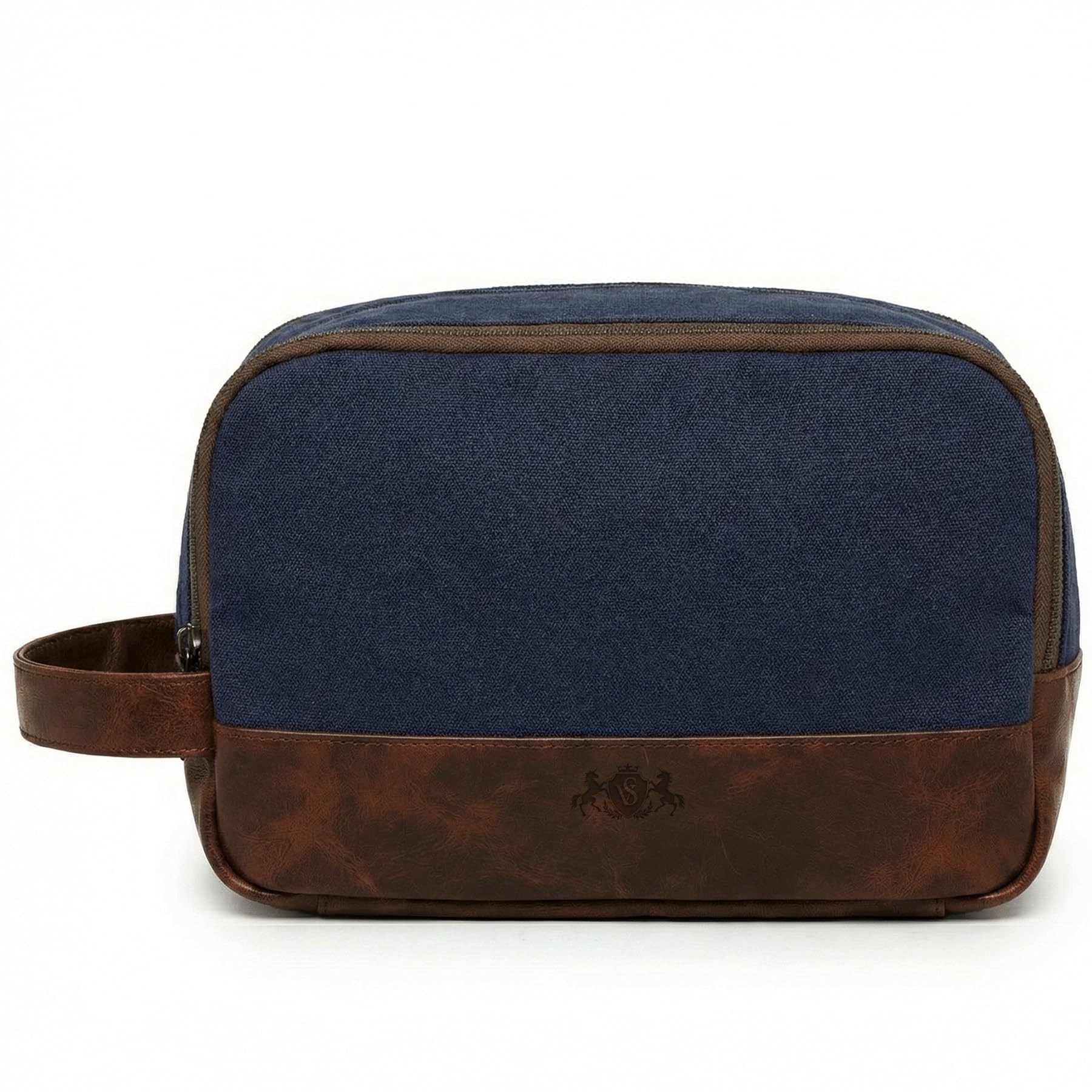 SID & VAIN® borsa toiletry vera pelle BEAU borsetta necessaire Toilette pochette beauty case da Viaggio uomo donna blu prodotto artigianale