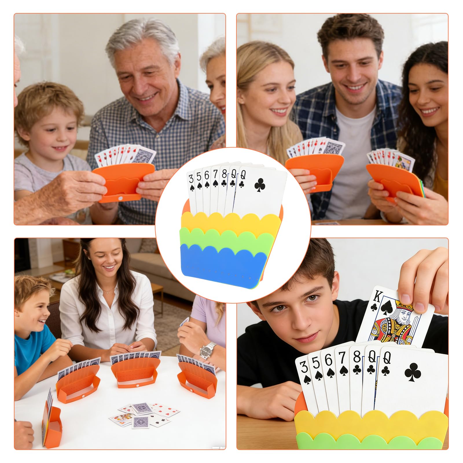 2 Piezas Soporte para Naipes, Sujeta Cartas Soporte para Juego de Cartas Plastic Poker Rack Juego de Cartas Titular para Niños Discapacitados Adultos Personas Mayores