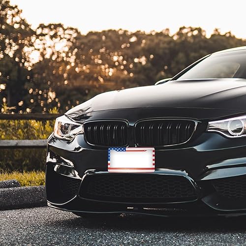 Miniatura 5 de Marcos de matrícula de bandera estadounidense, 2 agujeros, marco patriótico para placa de matrícula, soporte de metal de aluminio para automóvil,