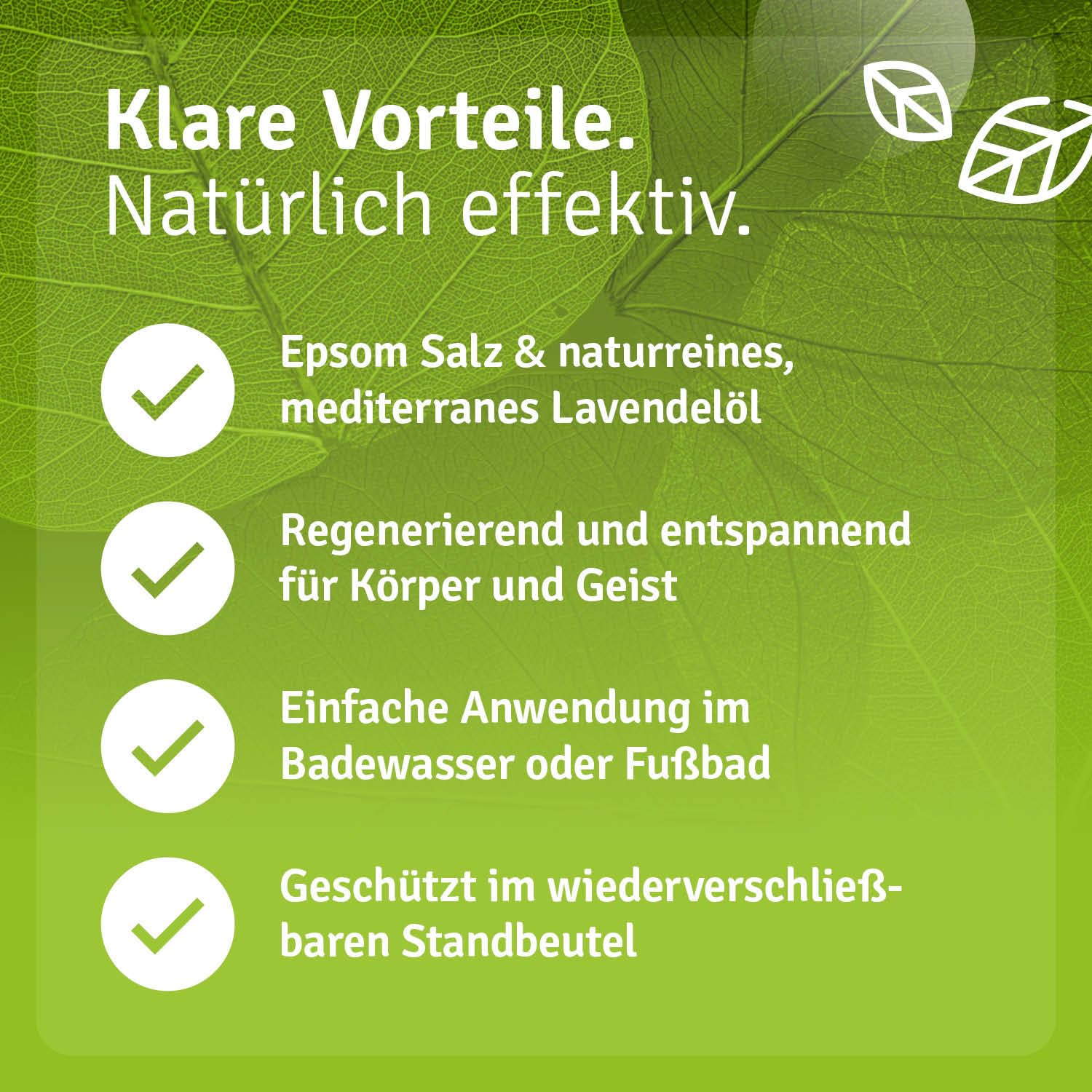Casida® Kąpiel Relaksacyjna z Sólą Epsom i Lawendą - sól gorzka/Sól Epsom (siarczan magnezu) z naturalnym olejkiem lawendowym/lawendą - kąpiel odprężając - jakość apteczna - 1000 g