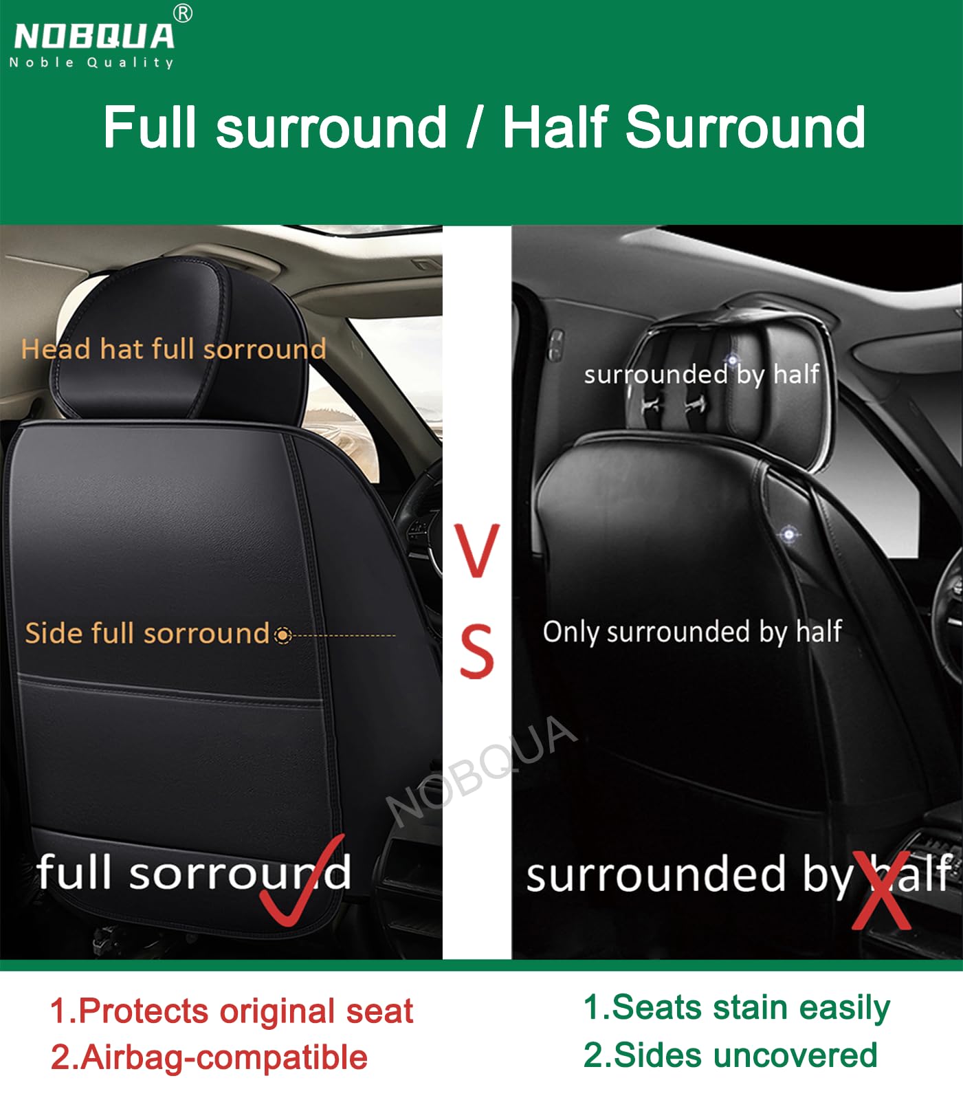 Fundas de Asiento de Coche Universales de Cuero para 5 Plazas – Compatibles con Mercedes-Benz CLA CLS GLA GLB GLC GLE Clase G GLS – Juego Completo para SUV y Berlina