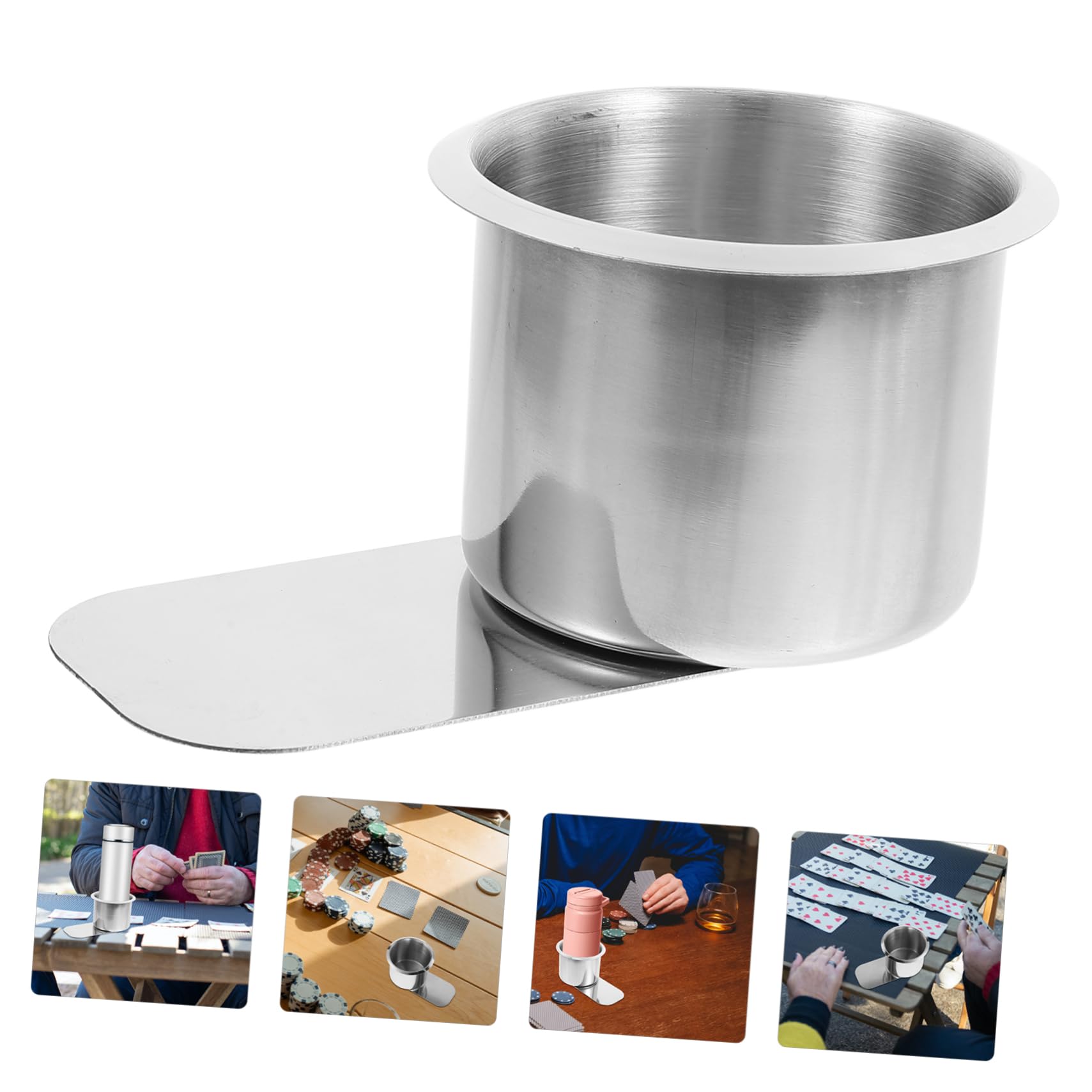 Cabilock Stainless Steel Cup Holder Mount for Gaming Table Poker Table Cup Holder for Party