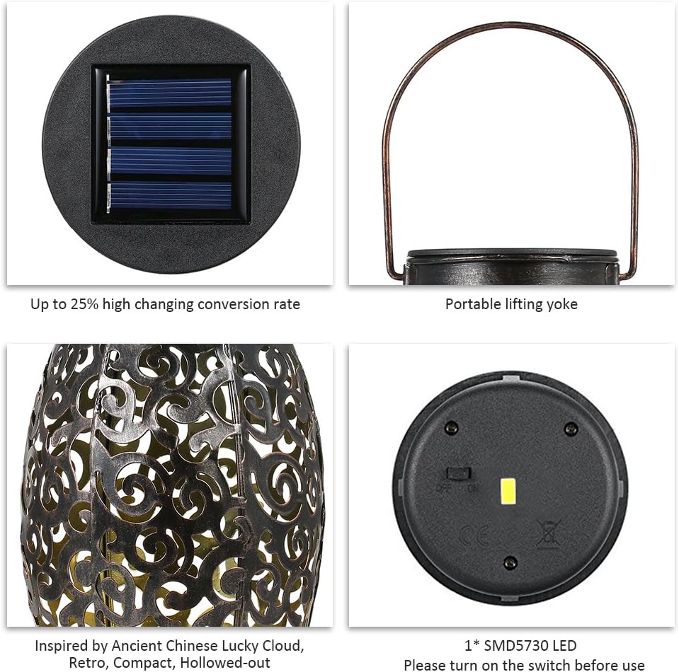 Tomshine Solar Lantern Lights Garden Lights Solar Powered with Handle Outdoor Hanging Solar Lights for Courtyard 9 71s1d+UQmmL. AC SL1000