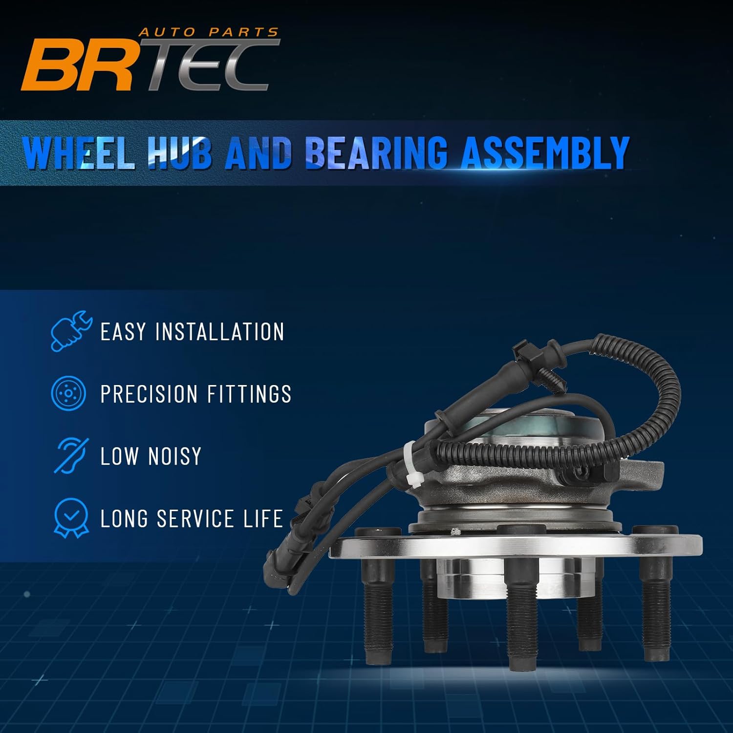 1Pc 515126 Front Left/Right Wheel Hub and Bearing Assembly for Dodge Ram 1500 2009 2010/ Ram 1500 2011 5 Lug W/ABS