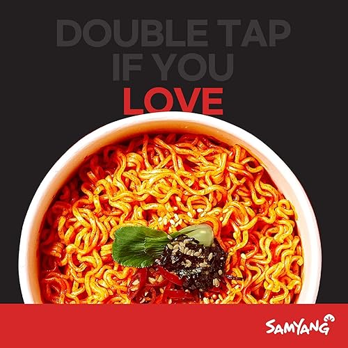 Miniatura 5 de Samyang Ramen de pollo frito Buldak paquete de 10 con 5 palillos con logotipo de pez