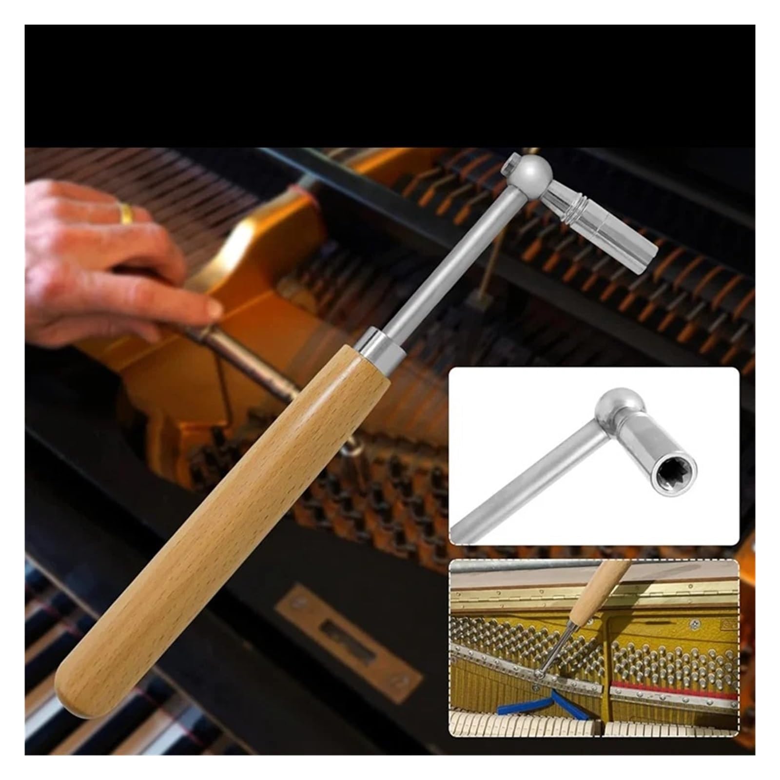 Klavier-Stimmset, 7-teiliges Stimmgerät, Hammer-Stummschaltungswerkzeuge