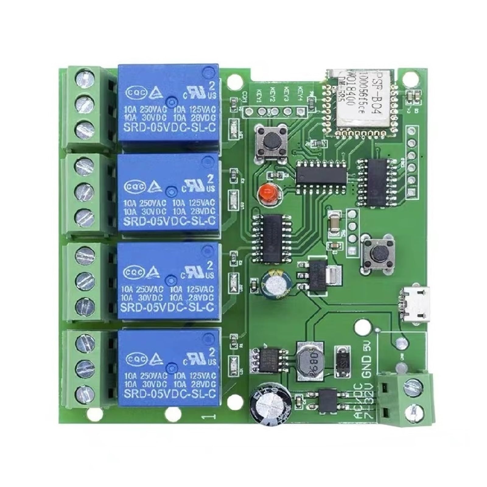 NISZA Modulo relè Interruttore Telecomando WiFi a 4 Vie modalità interblocco autobloccante istantaneo Intelligente Fai-da-Te DC5-32V AC220V (Size : AC220V)