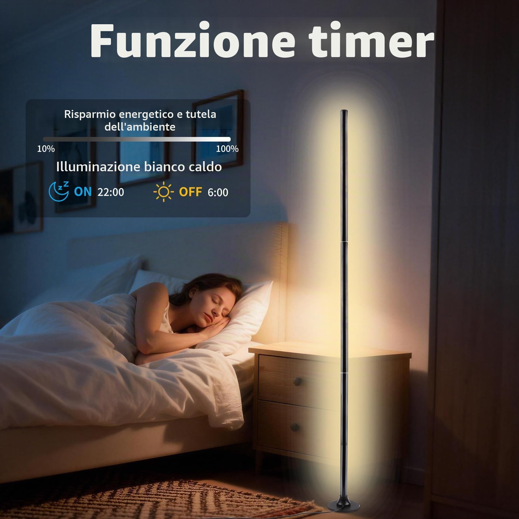 Lampada da Terra LED RGB, 2 Pezzi, 120 cm, 16 Milioni di Colori, Controllo tramite App e Telecomando, Sincronizzazione Musicale, per Soggiorno e Camera da Letto