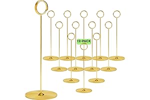 Table Number Holders Aesthetic Decorative Gold Card Holder (12 Pack)