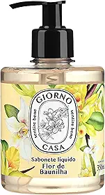 Sabonete Líquido Para as Mãos, Flor de Baunilha, Giorno Casa, 350 ml, Amarelo