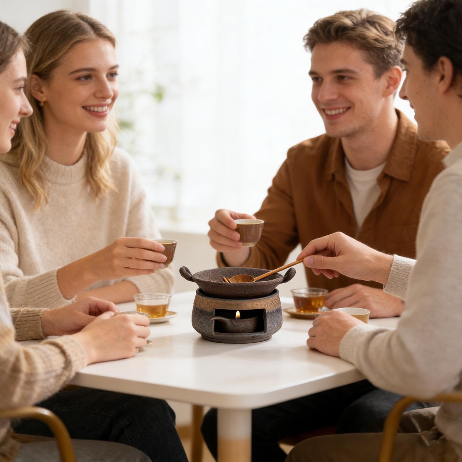 Ölverbrenner | Keramik Heizer,Duftbrenner Mit 8 - Für Tee Meditation Zucht Zuhause Büro Schlafzimmer Interieur